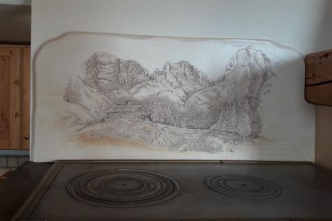 cucina a legna, forno pizza Stufe Collizzolli, Stufe in ceramica fatte a mano